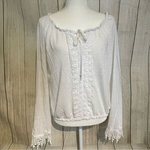 AEROPOSTLE white womens shirt boho embroidered Size L Preowned